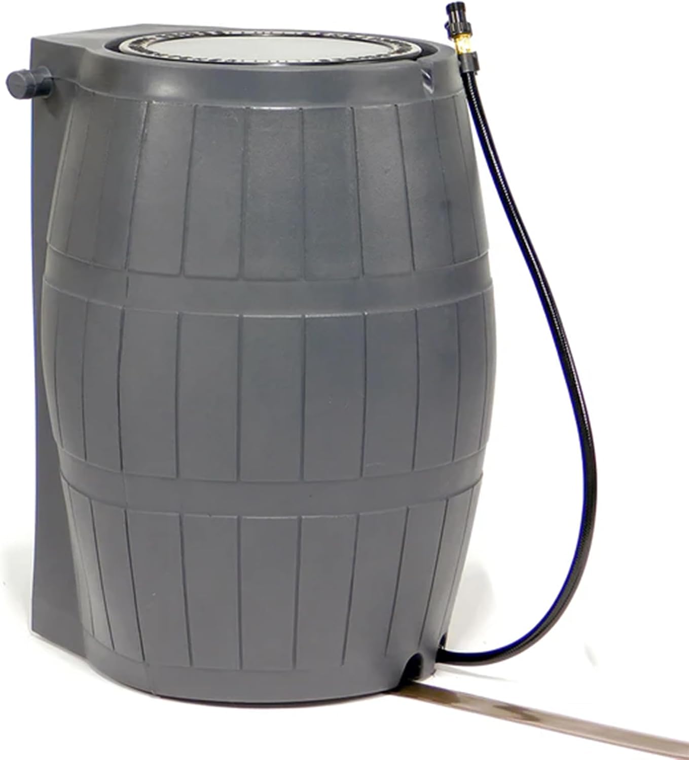FCMP Outdoor Raincatcher 4000, Flat-Back Rain Water Barrel, 50-Gallon, Gray - Rainwater Collection Storage Container w/Side Spigots, Mesh Screen, Garden and Overflow Hose & Linking Kit FCMP Outdoor Raincatcher 4000, Flat-Back Rain Water Barrel, 50-Gallon, Gray - Rainwater Collection Storage Container w/Side Spigots, Mesh Screen, Garden and Overflow Hose & Linking Kit - Image 8