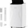 GarveeTech 14000 BTU Portable Air Conditioner, 4-in-1 Cooling Dehumidifier Fan Sleep Mode, Portable AC Unit for Rooms Up to 750 Sq. Ft., Auto Swing, LED Display, Remote Control & Installation Kit | 4-in-1 Cooling Dehumidifier Fan Sleep Mode, Auto Swing, LED Display, Remote Control & Installation Kit