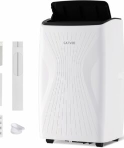 GarveeTech 14000 BTU Portable Air Conditioner, 4-in-1 Cooling Dehumidifier Fan Sleep Mode, Portable AC Unit for Rooms Up to 750 Sq. Ft., Auto Swing, LED Display, Remote Control & Installation Kit | 4-in-1 Cooling Dehumidifier Fan Sleep Mode, Auto Swing, LED Display, Remote Control & Installation Kit
