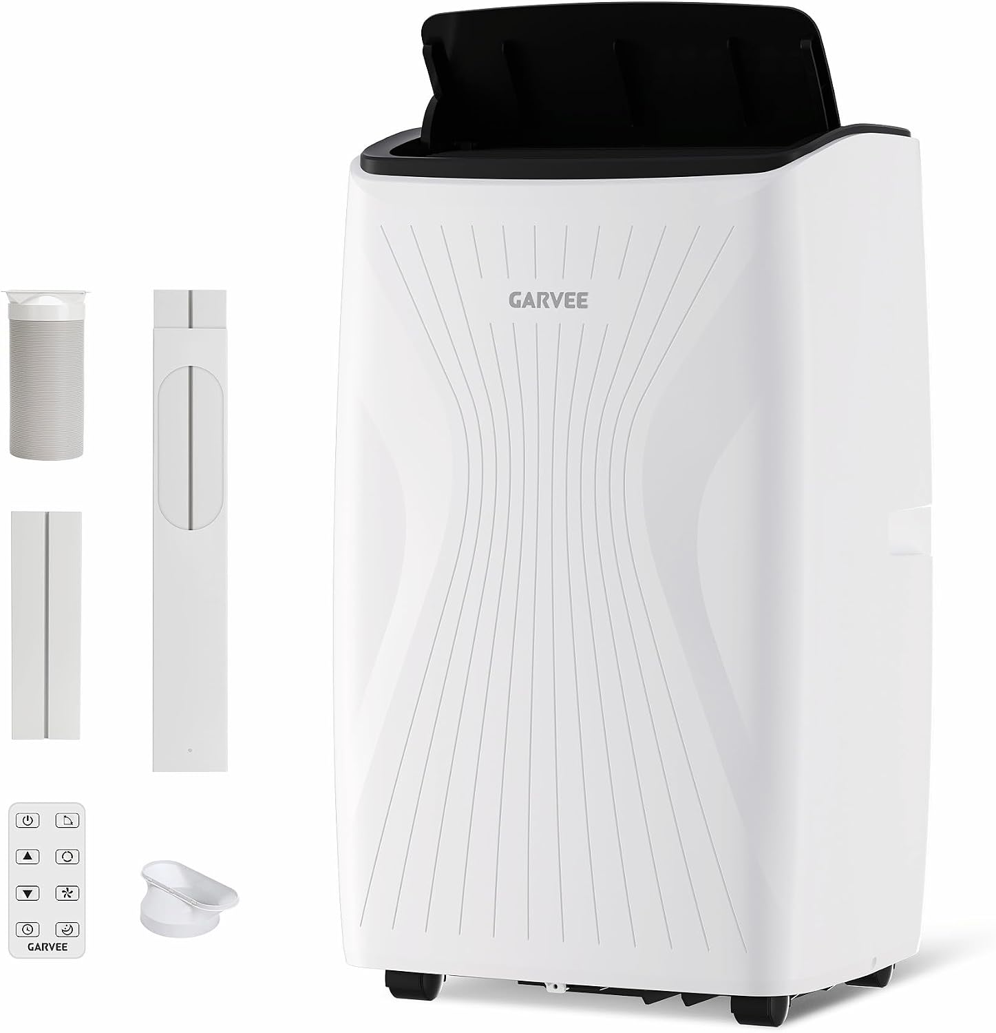 GarveeTech 14000 BTU Portable Air Conditioner, 4-in-1 Cooling Dehumidifier Fan Sleep Mode, Portable AC Unit for Rooms Up to 750 Sq. Ft., Auto Swing, LED Display, Remote Control & Installation Kit | 4-in-1 Cooling Dehumidifier Fan Sleep Mode, Auto Swing, LED Display, Remote Control & Installation Kit