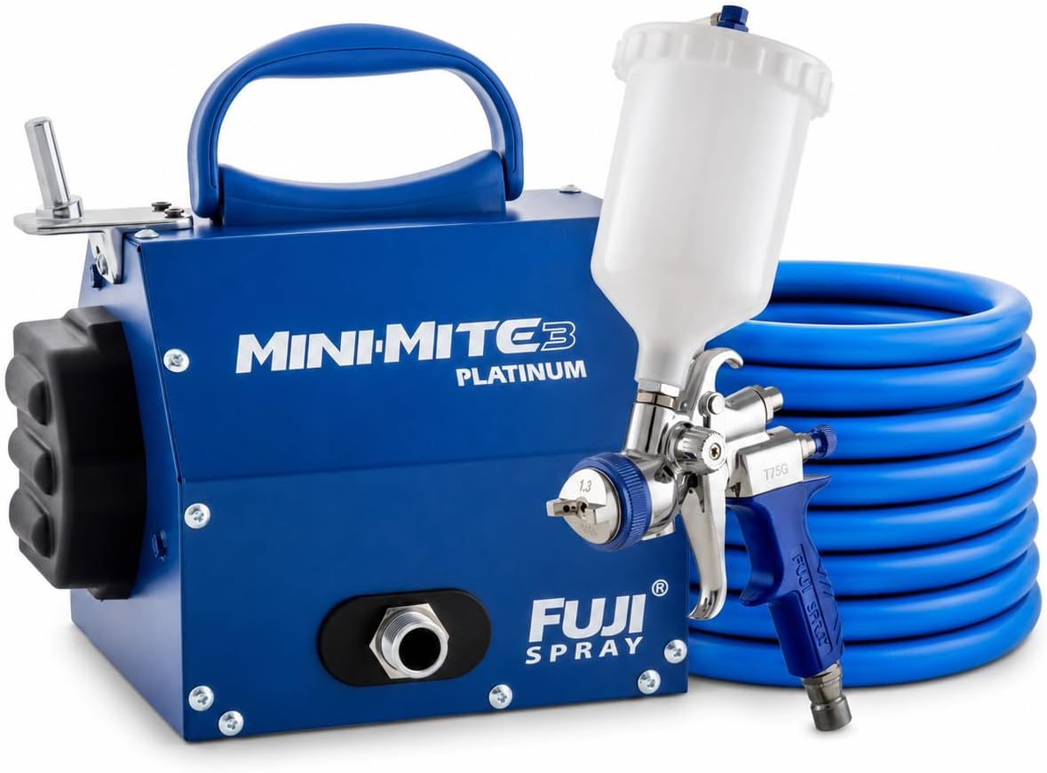 Fuji Spray 2803-T75G Mini-Mite 3 Platinum - T75G Gravity HVLP Spray System | Gravity-feed applicator, 6.5 PSI, adjustable fan pattern, handles waterborne and solvent-based coatings Fuji Spray 2803-T75G Mini-Mite 3 Platinum - T75G Gravity HVLP Spray System | Gravity-feed applicator, 6.5 PSI, adjustable fan pattern, handles waterborne and solvent-based coatings
