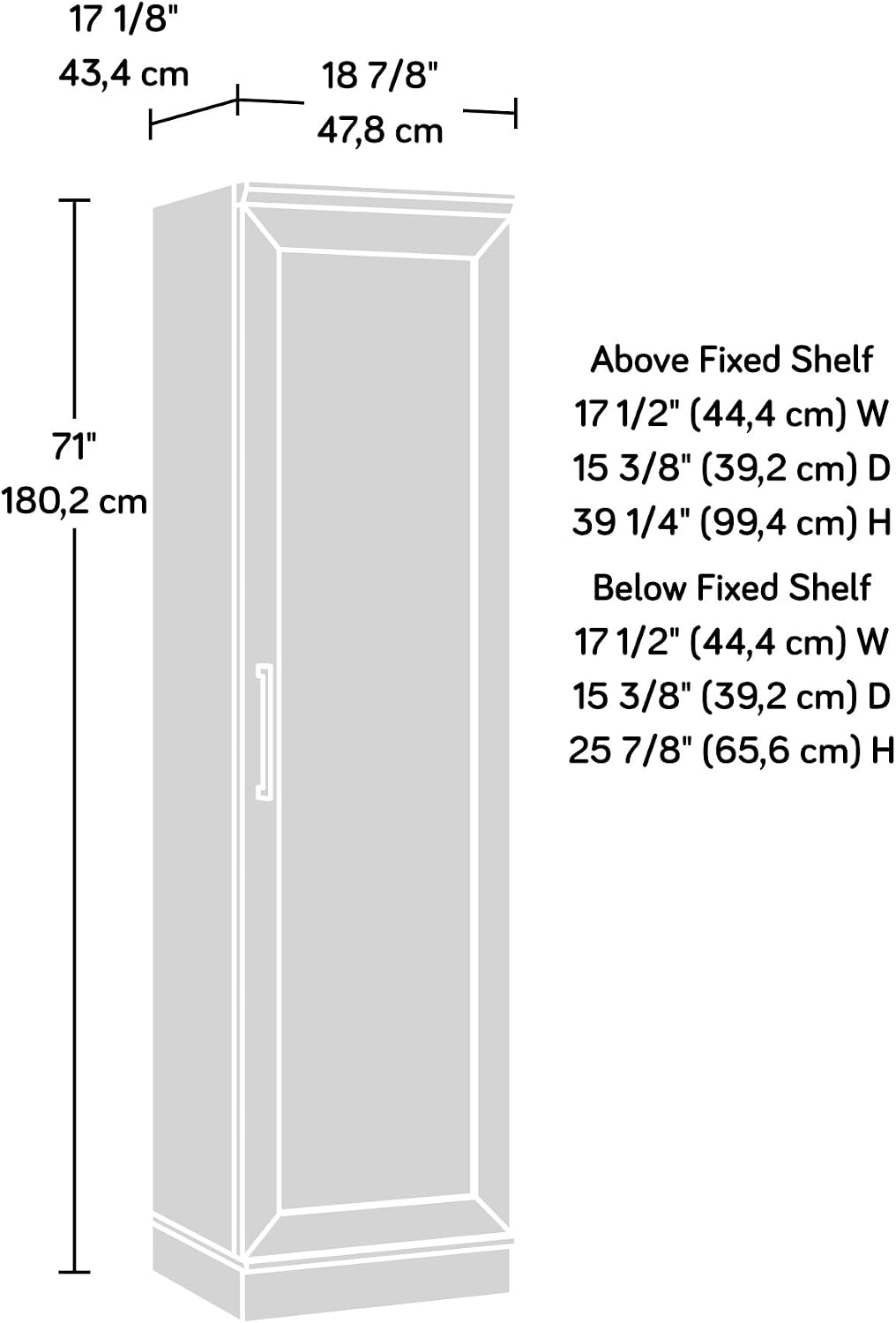 Sauder HomePlus Pantry Storage Cabinet, Soft White | Single Door, Adjustable Shelves, Kitchen Storage Cabinet Sauder HomePlus Pantry Storage Cabinet, Soft White | Single Door, Adjustable Shelves, Kitchen Storage Cabinet - Image 3