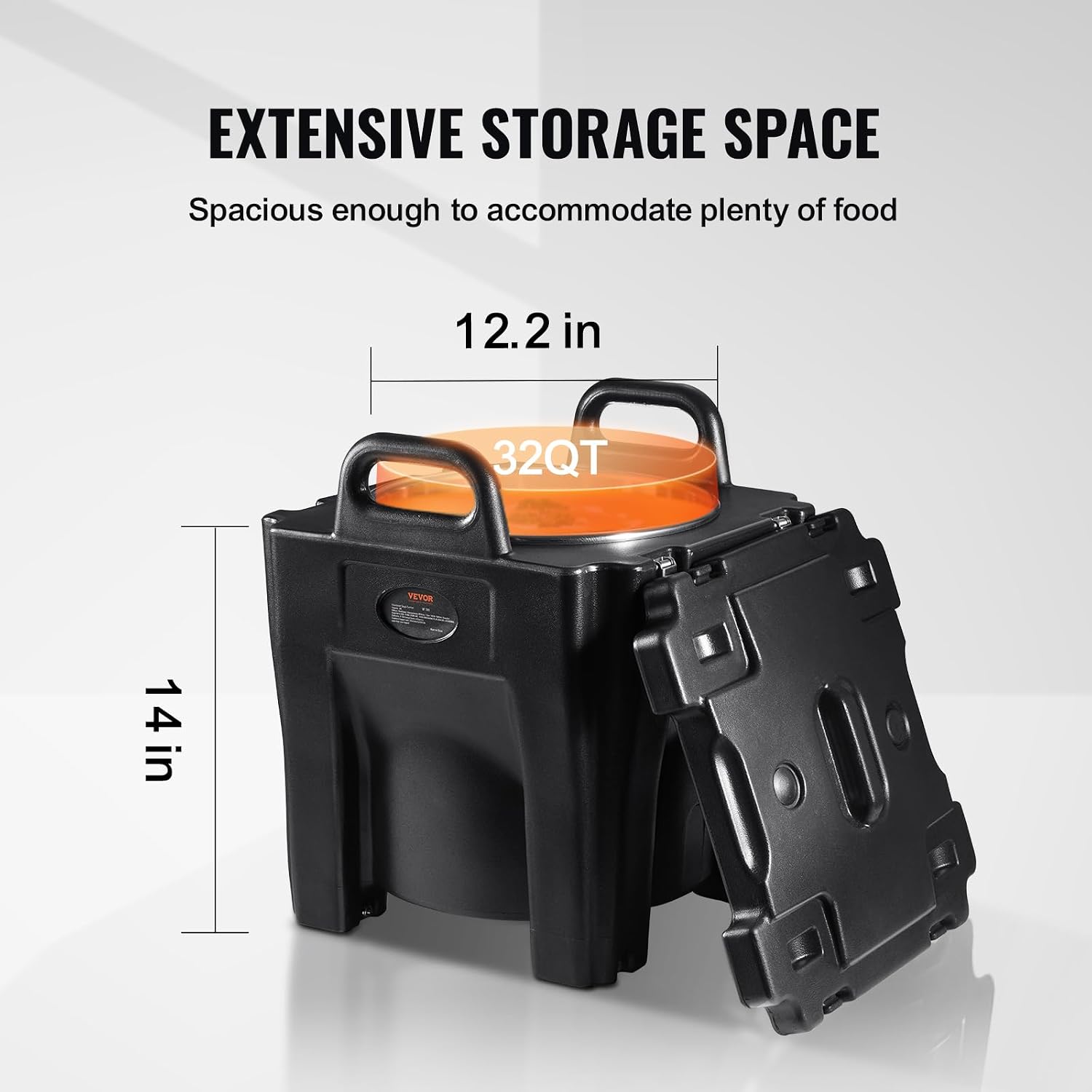 VEVOR Insulated Food Carrier, 32Qt Capacity Stackable Hot Box for Catering w/Stainless Steel Barrel, Top Load LLDPE Food Warmer w/Stationary Base, for Restaurant Canteen, Black VEVOR Insulated Food Carrier, 32Qt Capacity Stackable Hot Box for Catering w/Stainless Steel Barrel, Top Load LLDPE Food Warmer w/Stationary Base, for Restaurant Canteen, Black - Image 4