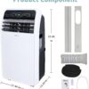 Shinco 12,000 BTU（7,500 BTU SACC) Portable Air Conditioner, Portable AC Unit with Built-in Cool, Dehumidifier&Fan Modes for Room up to 450 sq.ft, with Remote Control, 24 Hour Timer, Installation Kit