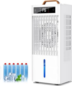 Portable Air Conditioners, 4-IN-1 Evaporative Air Cooler, Swamp Cooler, 6 Speeds & 3 Modes, 3-Gal Water Tank for Cooling, 16 FT/S Remote Control, Portable Air Cooler Fan for Indoors