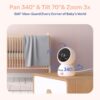 jeeber 1080P 2.4GHz WiFi Baby Monitor with Camera and Audio，4" IPS Display | Pan-Tilt-Zoom Camera,360° View, HD Night Vision, Motion & Cry Detection, Temperature Sensor, Feeding Reminder，2.4GHz wifi