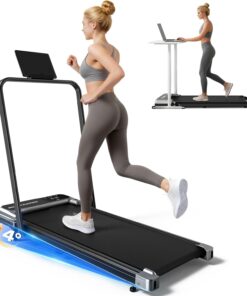 Walking Pad Treadmill for Home, Walking Pad with Incline and Handle Bar | Sturdy Foldable Handles Walking Pad with LED Display, Portable Quiet Under Desk Treadmills for small space at home office