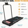 Walking Pad Treadmill with Handle Bar, 8% Incline Under Desk Treadmill | 2.5HP quiet motor, 265 lb capacity, 0.6-4 MPH speed, 15 x 35.4 in belt, compact for home office and small spaces