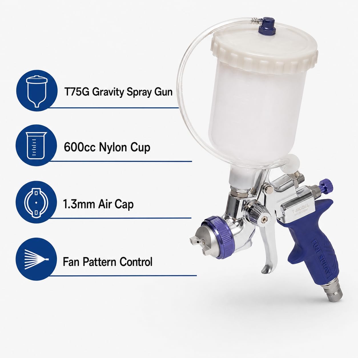 Fuji Spray 2803-T75G Mini-Mite 3 Platinum - T75G Gravity HVLP Spray System | Gravity-feed applicator, 6.5 PSI, adjustable fan pattern, handles waterborne and solvent-based coatings Fuji Spray 2803-T75G Mini-Mite 3 Platinum - T75G Gravity HVLP Spray System | Gravity-feed applicator, 6.5 PSI, adjustable fan pattern, handles waterborne and solvent-based coatings - Image 4