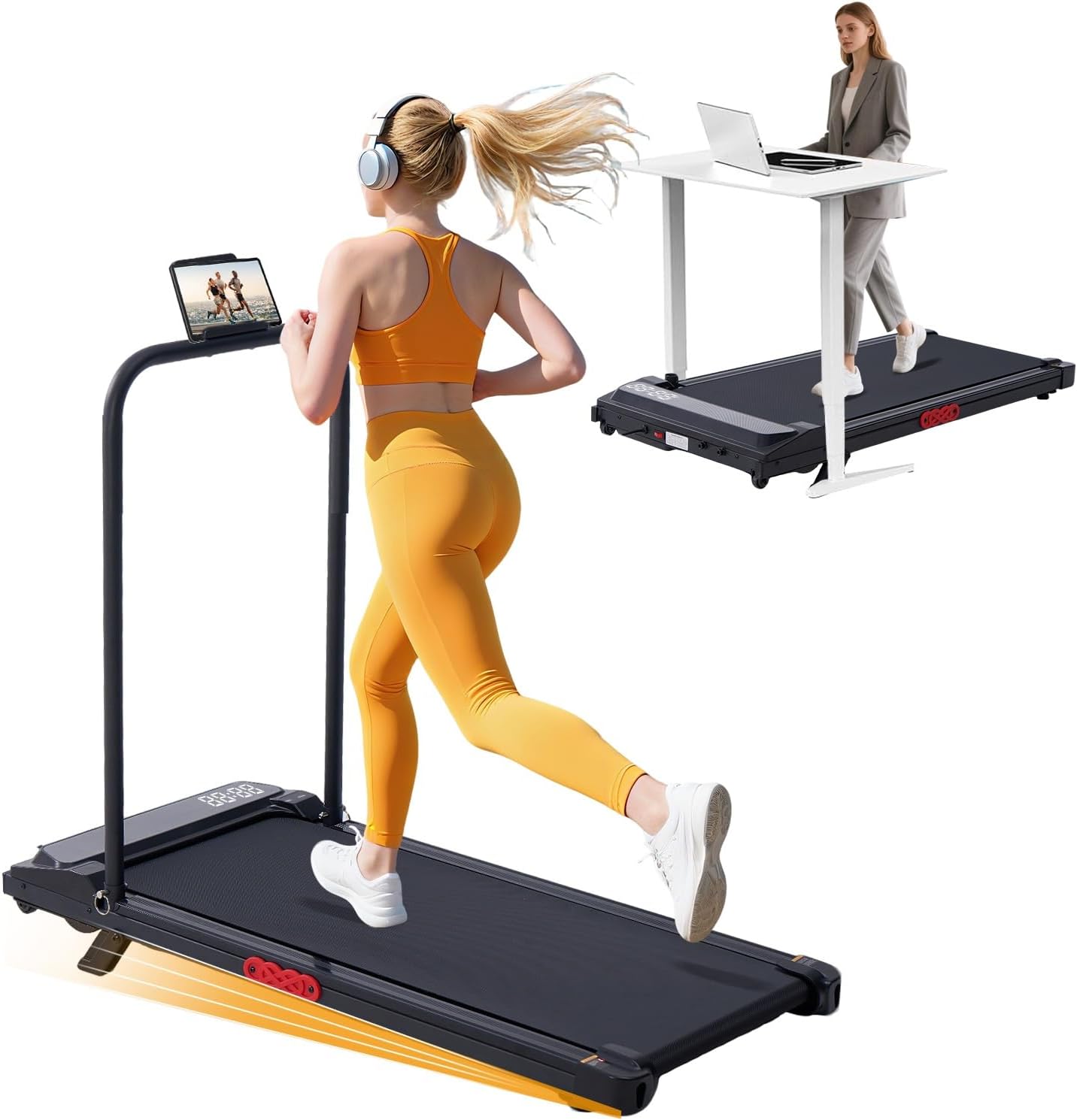 KASSADIN Electric Walking Pad Treadmill with Handle Bar Incline for Home, Portable Walking Pad Treadmill with Handles for Home Small, 3.0HP Mini Under Desk Treadmill for Exercising, 0.6-7.6MPH, 350LB KASSADIN Electric Walking Pad Treadmill with Handle Bar Incline for Home, Portable Walking Pad Treadmill with Handles for Home Small, 3.0HP Mini Under Desk Treadmill for Exercising, 0.6-7.6MPH, 350LB