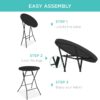 Best Choice Products 32in Bar Height Folding Table, Round Indoor Outdoor Accessory for Patio, Backyard, Dining Room, Events w/Thick Table Top, Metal Frame, Locking Legs, 330lb Weight Capacity - Black