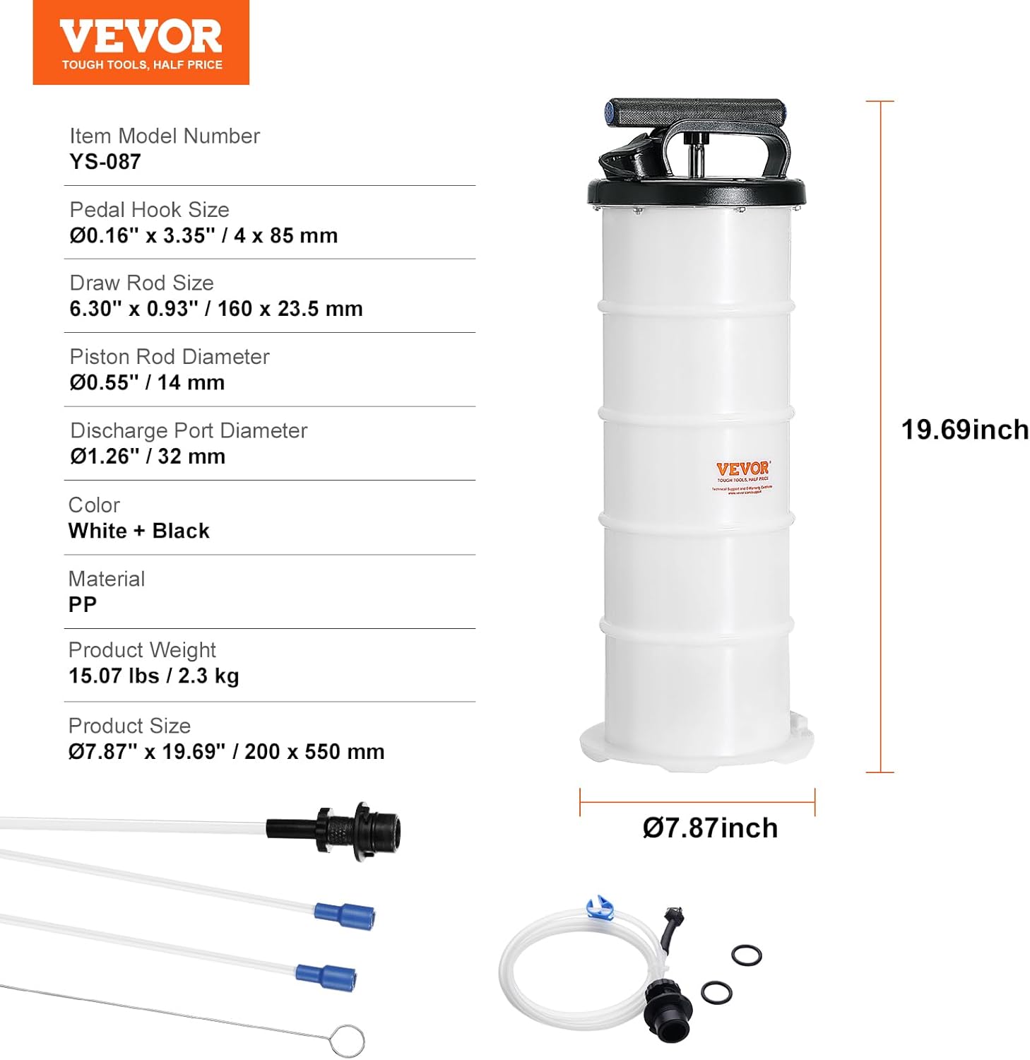 VEVOR 6.5L Manual Oil Extractor Pump, Fluid Extractor Pump for Automotive | Fluids Vacuum Evacuation, Oil Change Cleanly Tool, with Dipstick and Suction Hose, Convenient to Use All-in-One Kit VEVOR 6.5L Manual Oil Extractor Pump, Fluid Extractor Pump for Automotive | Fluids Vacuum Evacuation, Oil Change Cleanly Tool, with Dipstick and Suction Hose, Convenient to Use All-in-One Kit - Image 7
