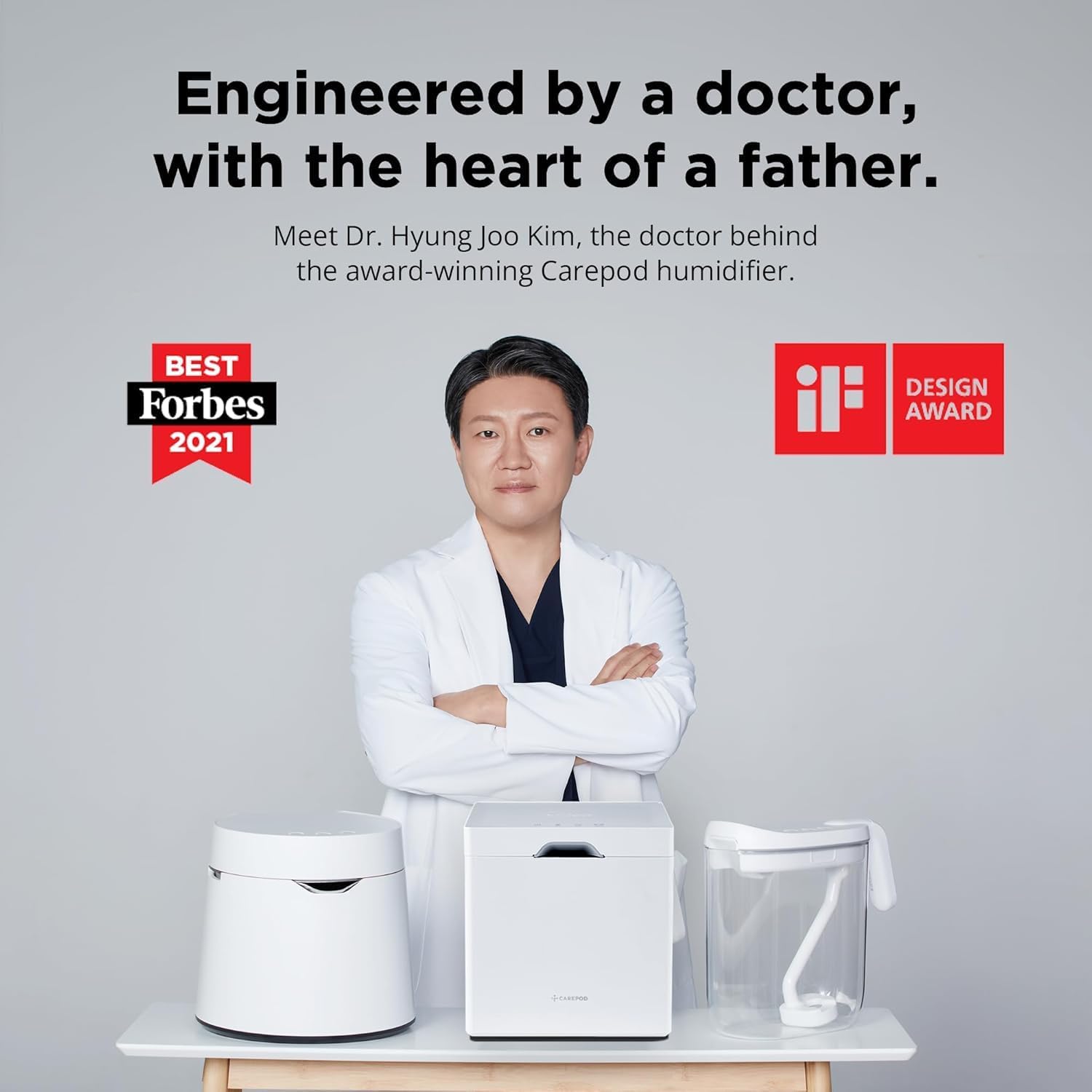 Carepod One Stainless Steel Humidifier for Large Room, Quiet & Safe for Baby, Only 3 Washable Parts & Easy to Clean, Ultrasonic Cool Mist Humidifiers for Bedroom, Filter-Free, Lasts 30Hrs (1Gal/4L) Carepod One Stainless Steel Humidifier for Large Room, Quiet & Safe for Baby, Only 3 Washable Parts & Easy to Clean, Ultrasonic Cool Mist Humidifiers for Bedroom, Filter-Free, Lasts 30Hrs (1Gal/4L) - Image 4