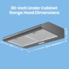 COMFEE' Range Hood 30 Inch Under Cabinet, Ducted/Ductless Convertible | 3-Speed Exhaust Fan with Bright LED Light, Reusable Filter & 65dB Quiet Design for Kitchen, Condos and Apartments