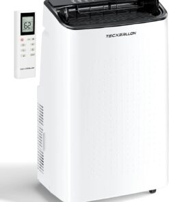 TECXERLLON 15,000 BTU Portable Air Conditioner for Large Room up to 800 Sq. Ft., Quiet 48dB 4-in-1 AC Unit with Dehumidifier, Self-Evaporating, Sleep Mode, Remote & Window Kit