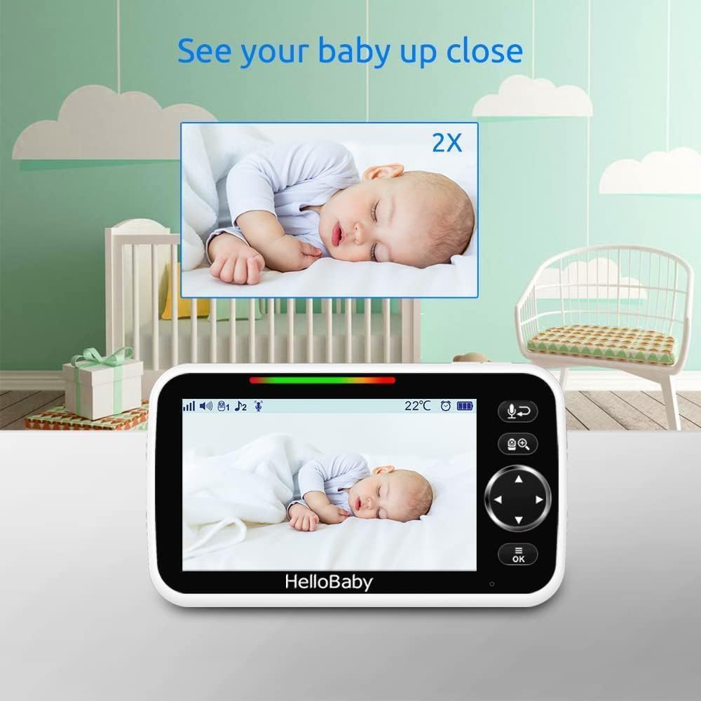 HelloBaby HB6550-2 5" Dual Camera Baby Monitor No WiFi, Pan Tilt Zoom HelloBaby HB6550-2 5" Dual Camera Baby Monitor No WiFi, Pan Tilt Zoom - Image 8
