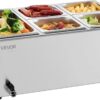 VEVOR 24QT Commercial Food Warmer, 5-Pan Electric Steam Table, 1200W Professional Countertop Stainless Steel Buffet Bain Marie with 86-185°F Temp Control for Catering, Buffet, Parties, Restaurants