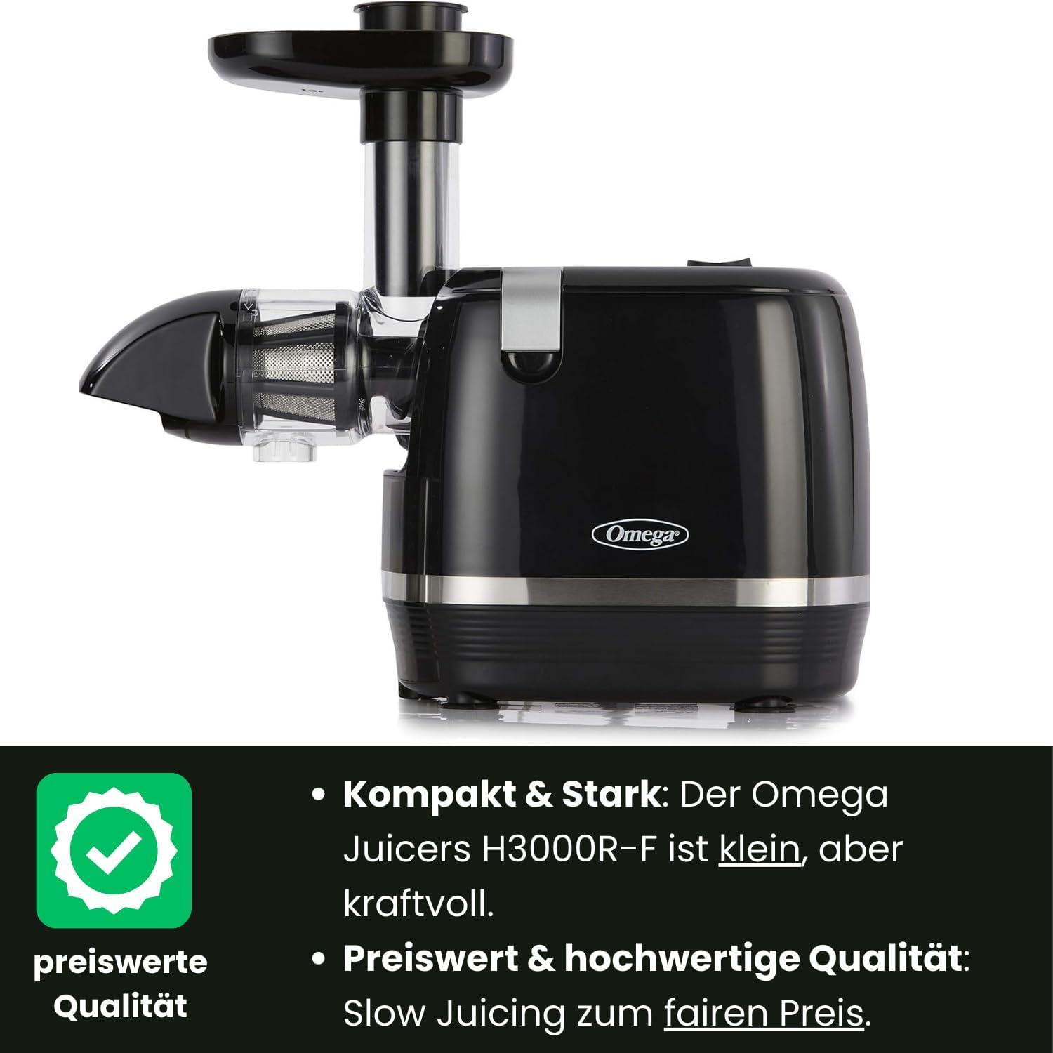 Omega Juicer H3000R Slow Masticating Extractor, 150-Watt, Black Omega Juicer H3000R Slow Masticating Extractor, 150-Watt, Black - Image 2
