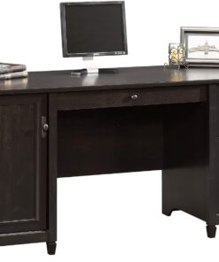 Sauder Edge Water Computer Desk with Storage Drawers, Home Office Desk, in Estate Black