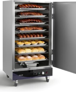 VEVOR Electric Hot Box Food Warmer, 8-Tier Commercial Warming Cabinet with Water Tray, Single-Door and Adjustable Shelves, Stainless Steel Food Warmer Cabinet, for Restaurant, Kitchen, Pizza, Chicken