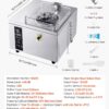 VEVOR Commercial Hard Ice Cream Machine, 500W 1.32 Gal/Hour, Gelato Hard Serve Ice Cream Maker with 2.8L 304 Stainless Steel Cylinder, Auto Clean LED Panel High Productivity for Snack Bar Restaurants
