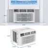 GarveeHome 8000 BTU Window Air Conditioner with Remote Control | Window AC Units Cools up to 350 Sq. Ft, 3 Cooling & Fan Speeds, Quiet Operation, LED Digital Display, Ideal for Bedroom