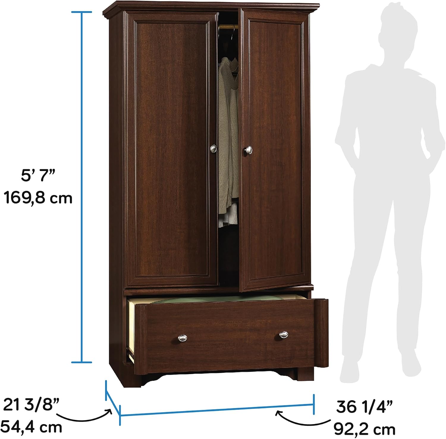 Sauder Palladia Armoire, Select Cherry finish Sauder Palladia Armoire, Select Cherry finish - Image 3