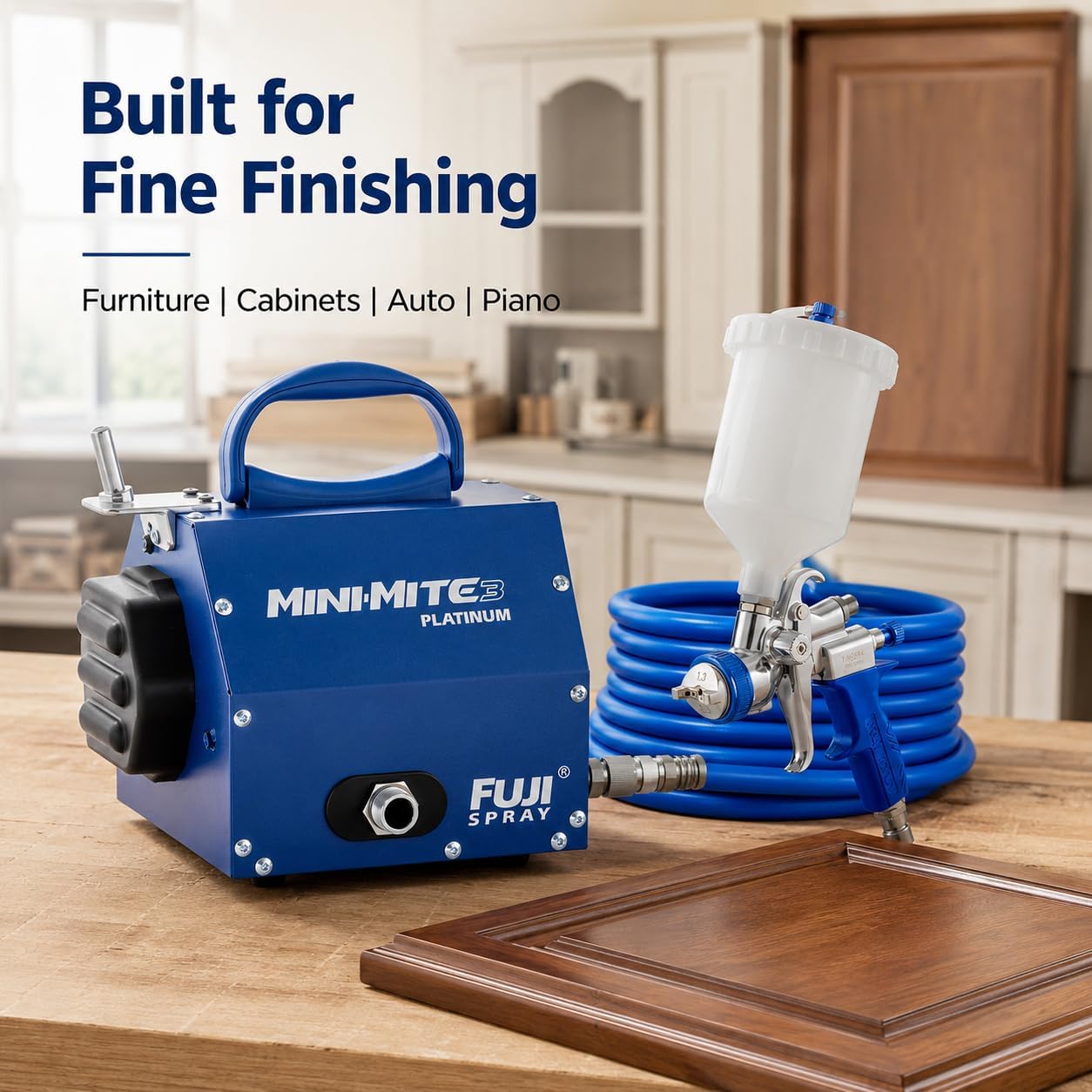 Fuji Spray 2803-T75G Mini-Mite 3 Platinum - T75G Gravity HVLP Spray System | Gravity-feed applicator, 6.5 PSI, adjustable fan pattern, handles waterborne and solvent-based coatings Fuji Spray 2803-T75G Mini-Mite 3 Platinum - T75G Gravity HVLP Spray System | Gravity-feed applicator, 6.5 PSI, adjustable fan pattern, handles waterborne and solvent-based coatings - Image 6