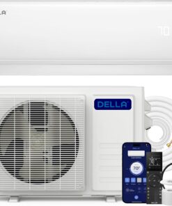 DELLA Econo Series 23000 BTU Mini Split Air Conditioner 17 SEER2, 230V Cools up to 1500 Sq. Ft, Works with Alexa and Wifi, Heater Ductless Inverter System with Heat Pump,16.4ft Installation Kit