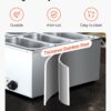 VEVOR Commercial Food Warmer, 1500W Electric Stainless Steel Steam Food Warmer with Lid, 6-Pan Fast Heating Countertop Buffet Bain Marie with Soup & Perforated Ladles, for Catering, Restaurant, Party