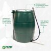 FCMP Outdoor Raincatcher, Flat-Back Rain Barrel with Spigots, 50 Gallon, Green | Portable Water Storage Container Tank with Spigots for Home, Garden, and Backyard