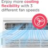 Frigidaire 5,000 BTU Window Air Conditioner with Remote Control, Cools Up to 150 Sq. Ft., Quiet Operation, Eco Mode, 3 Fan Speeds, Auto Restart, White | Cools up to 150 sq. ft., quiet operation, eco mode, three fan speeds, auto restart