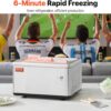 VEVOR Fried Ice Cream Machine, 12.6" x 8.5" 120W Stir-Fried Ice Cream Roll Maker with Compressor and 2 Scrapers, for Making Dessert Rolls, Frozen Yogurt