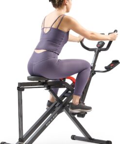 Sunny Health & Fitness Smart Heavy-Duty Row-N-Ride, Full-Body Squat Assist | Free SunnyFit App, Multi-Exercise Training, 3 Squat Depths, 5 Resistance Levels, 350LB Capacity, Compact Foldable Design
