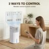 3-IN-1 Portable AC Unit with Remote, 24" Windowless Portable Air Conditioner, 15H Timer & 120°Oscillation, 2-Gal Tank, 3 Modes & 3 Speeds, Ultra-Quiet Ventless Swamp Cooler for Home Office, Snow White