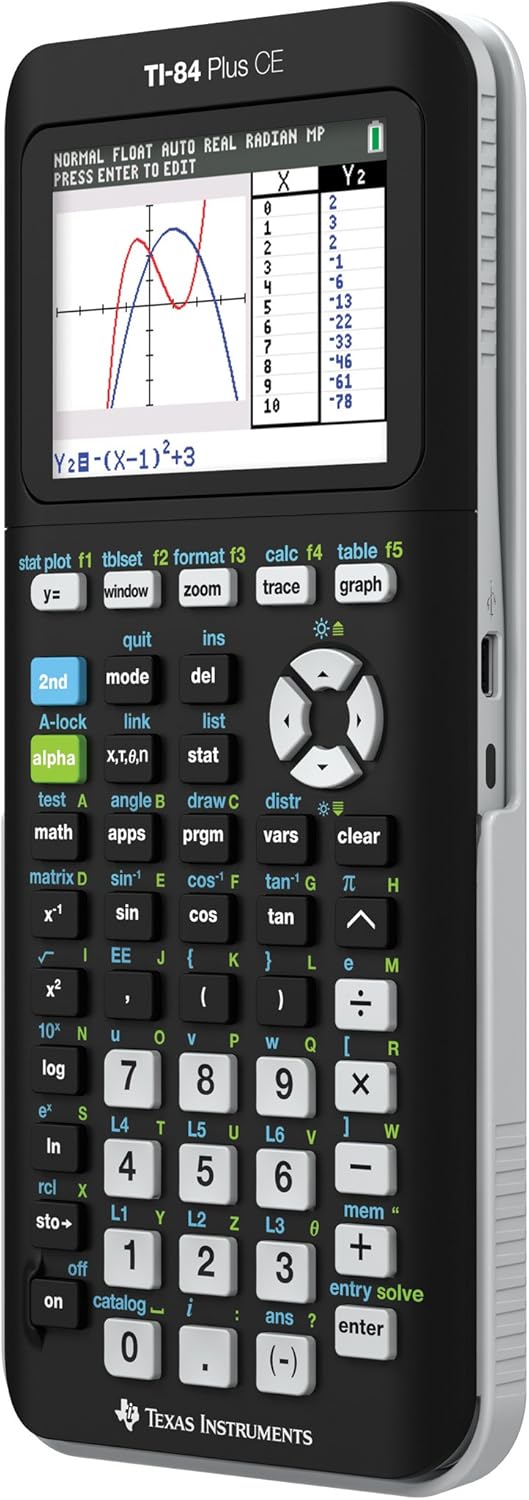 Texas Instruments TI-84 PLUS CE Graphing Calculator, Black (Frustration-Free Packaging) (84PLCE/PWB/2L1/A) Texas Instruments TI-84 PLUS CE Graphing Calculator, Black (Frustration-Free Packaging) (84PLCE/PWB/2L1/A) - Image 2