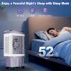 Portable Air Conditioner, 3000 CFM Swamp Cooler & Evaporative Air Cooler | 6.87 Gal Water Tank, 3 Speeds & 4 Modes, 120° Oscillation with 15H Timer for Home, Bedroom, Kitchen & Indoor Cooling