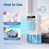 Feculs Portable Air Conditioners, 4-IN-1 Swamp Cooler, Evaporative Air Cooler, 6 Speeds & 3 Modes, 3-Gal Water Tank for Cooling, 15-20 FT/S Remote Control, Portable Air Cooler Fan for Indoors