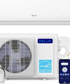 DELLA Serena 22 SEER2 12000 BTU Mini Split Heat Pump Works with Alexa, Energy Star 1 Ton Pre-Charged 230V Ductless AC Unit Inverter Air Conditioner System for Rooms up to 550Sq.Ft, 16.4ft Install Kit
