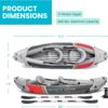INTEX Dakota K2 Inflatable Kayak 2-Person Portable Set with Paddles & Pump | 68310VM - Sit-on Tandem Kayak with Interchangeable Skegs and Two Dry Bags for Gear, 10ft 3in x 3ft