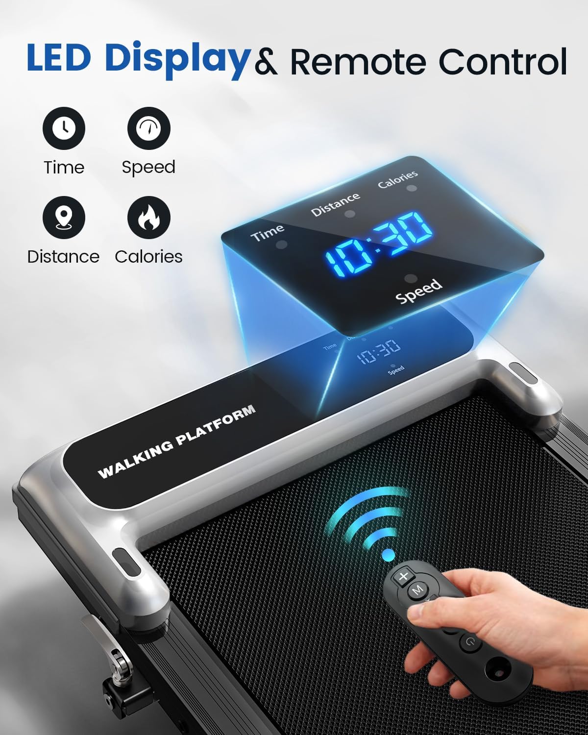 Walking Pad Treadmill for Home, Walking Pad with Incline and Handle Bar | Sturdy Foldable Handles Walking Pad with LED Display, Portable Quiet Under Desk Treadmills for small space at home office Walking Pad Treadmill for Home, Walking Pad with Incline and Handle Bar | Sturdy Foldable Handles Walking Pad with LED Display, Portable Quiet Under Desk Treadmills for small space at home office - Image 7