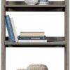 Sauder Ladder Bookshelf 5 Tier Trestle Ladder Shelf Wooden Bookcase, in Mystic Oak