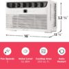 Frigidaire 6,000 BTU Window Air Conditioner with Remote Control, Cools Up to 250 Sq. Ft., Quiet Operation, Eco Mode, 3 Fan Speeds, Auto Restart, White