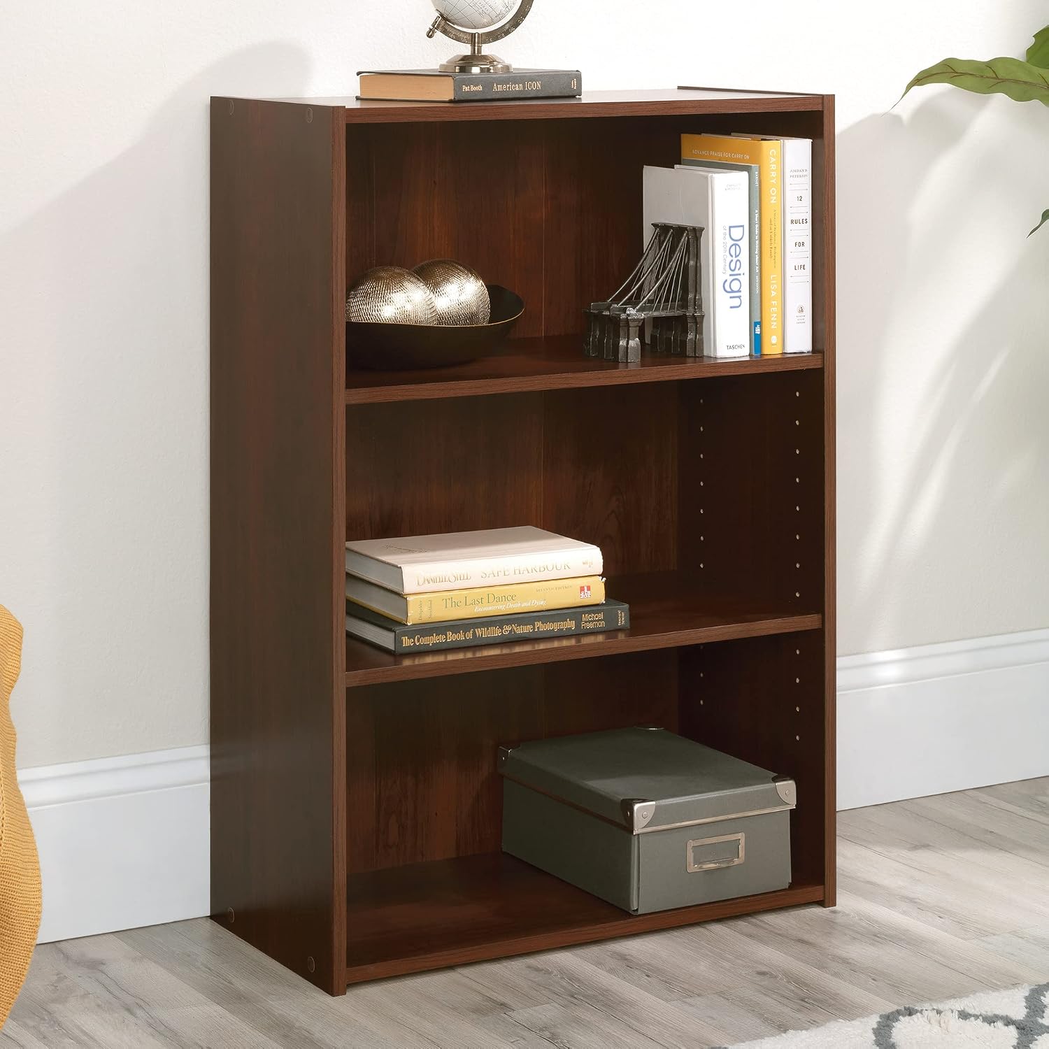 Sauder Beginnings 3-Shelf Bookcase, Bookshelf with Adjustable Storage Shelves, in Brook Cherry finish Sauder Beginnings 3-Shelf Bookcase, Bookshelf with Adjustable Storage Shelves, in Brook Cherry finish - Image 2