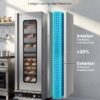 VEVOR Electric Hot Box Food Warmer, 16-Tier Commercial Warming Cabinet with Water Tray, Glass Door and Adjustable Shelves, Stainless Steel Food Warmer Cabinet, for Restaurant, Kitchen, Pizza, Chicken
