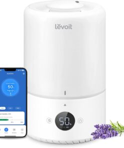 Levoit Smart Cool Mist Top Fill Humidifiers for Bedroom with Sensor, 3L | Auto Humidity Setting, APP & Voice Control, Essential Oil Diffuser, Ultra Quiet Operation, Super Easy Top Fill, 25H, White