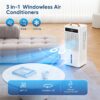 Portable Air Conditioners, 4-IN-1 Evaporative Air Cooler, Swamp Cooler, 6 Speeds & 3 Modes, 3-Gal Water Tank for Cooling, 16 FT/S Remote Control, Portable Air Cooler Fan for Indoors