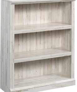 Sauder 3 Tier Book Shelf Wooden Bookcase Multipurpose Bookshelf for Home Office, Living Room, in White Plank