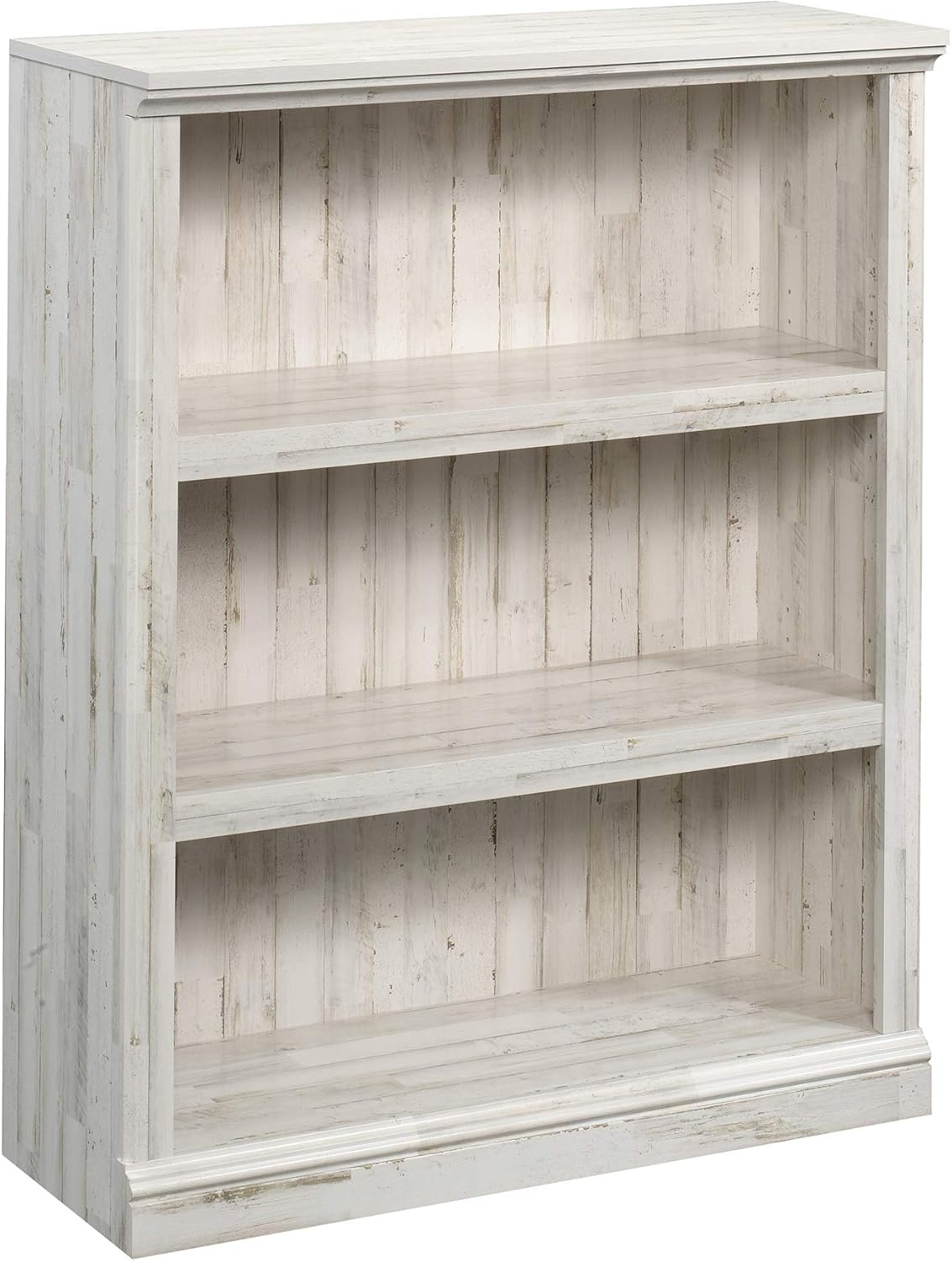 Sauder 3 Tier Book Shelf Wooden Bookcase Multipurpose Bookshelf for Home Office, Living Room, in White Plank Sauder 3 Tier Book Shelf Wooden Bookcase Multipurpose Bookshelf for Home Office, Living Room, in White Plank