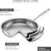 T-fal Pro Tri-Ply Stainless Steel 10-Piece Induction Cookware Set | NSF-certified, oven safe to 500°F, glass lids to 350°F, measuring marks inside, all cooktops including induction